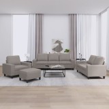 vidaXL Set de canapele, 4 piese, gri taupe, textil