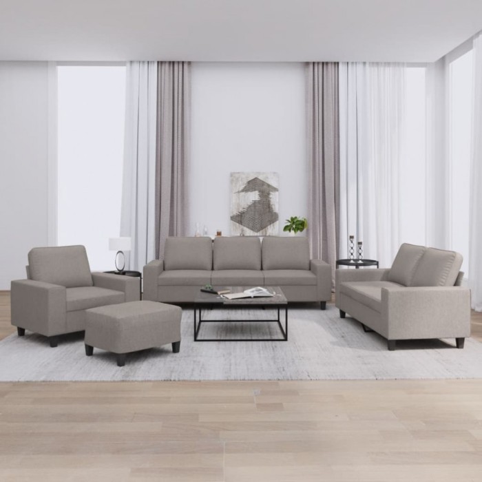 vidaXL Set de canapele, 4 piese, gri taupe, textil 3201881