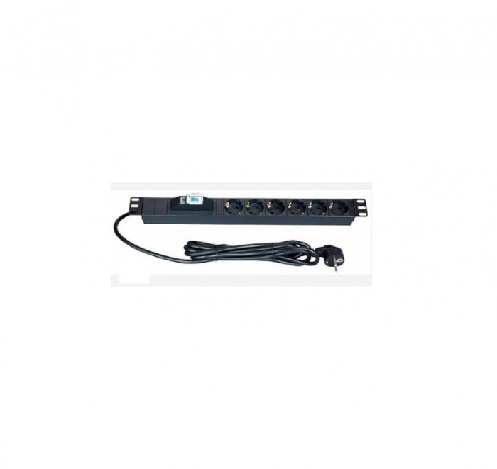 PDU LANDE LN-PRZ-SGT-1U6P-SC 16A MAX 4000W 6 x SCHUKO cu siguranta 16A