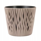 Ghiveci decorativ de flori, rotund, cafeniu, 15.8x13.8&nbsp;cm, Sandy Round GartenVIP DiyLine