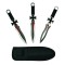 Set trei cutite de aruncat IdeallStore&reg;, Cross Fury, otel inoxidabil, 19 cm