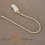 Bratara placata cu aur unisex Twist - 18 cm