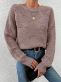 Pulover din tricot, cu model, mov, dama Shein