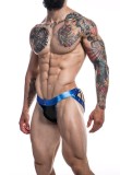 Chiloti C4M Desire Jockstrap, Blue Leatherette, XL, Albastru, Cut4men