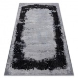 Covor CORE A004 Cadru, Umbrită - structural, două niveluri de l&acirc;nă, negru / gri deschis, 180x270 cm