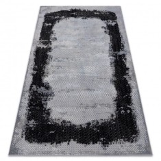 Covor CORE A004 Cadru, Umbrită - structural, două niveluri de l&acirc;nă, negru / gri deschis, 180x270 cm