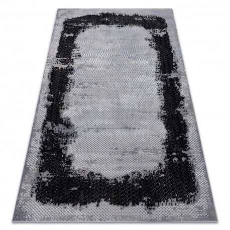 Covor CORE A004 Cadru, Umbrită - structural, două niveluri de l&acirc;nă, negru / gri deschis, 240x330 cm