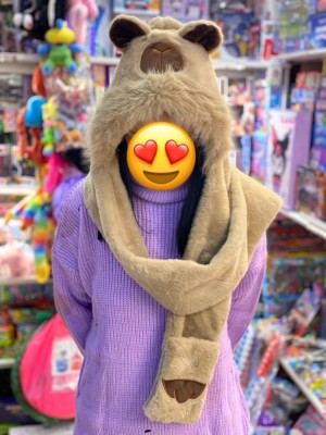 Caciula cu fular si manusi Capibara Capybara Material Pufoș și Călduros foto