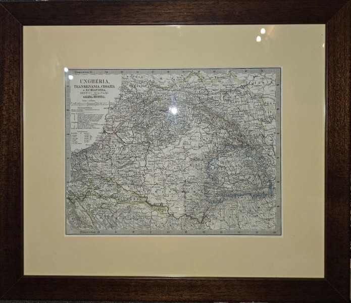 Harta veche, Ungaria, Transilvania, Croatia, Galizia si Bucovina, 1897