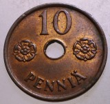 J.013 FINLANDA WWII 10 PENNIA 1943 XF/AUNC