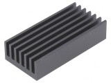 Radiator Extrudat Negru cu Aripioare 50mm x 24,2mm 9,5K/W