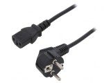 Cablu de Alimentare 3x0,75mm2 cu Ştecăr &icirc;n Unghi şi Conector IEC C13