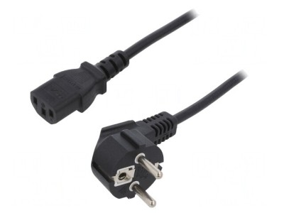 Cablu de Alimentare 3x0,75mm2 cu Ştecăr &amp;icirc;n Unghi şi Conector IEC C13 foto