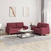 VidaXL Set canapea cu perne, 2 piese, roșu vin, material textil