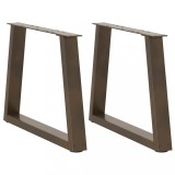 Cumpara ieftin Picioare pentru măsuță de cafea &icirc;n formă de V, 2 buc., oțel natural, 60 x (42-43,3) cm