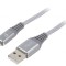 Cablu USB 2.0 A la Micro B Aurit 1m Gri