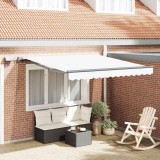 Marchiză Retractabilă Manuală cu LED Alb 300x250 cm