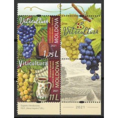 Moldova 2021 Mi 1178/79 margine MNH - Viticultura. Emisiune comuna cu Romania