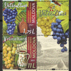 Moldova 2021 Mi 1178/79 margine MNH - Viticultura. Emisiune comuna cu Romania
