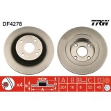 Set discuri frana Mazda 323 F 6 (Bj), 323 S 6 (Bj), punte spate, 261x10, plin, TRW