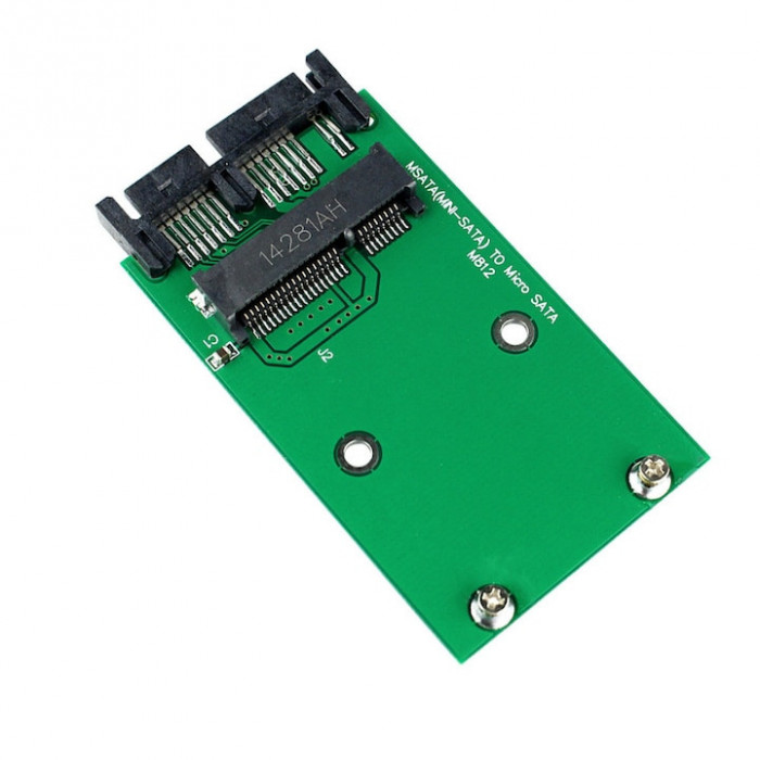 Adaptor convertor SSD mSATA la micro SATA (7+9 pini) pentru laptop, pc