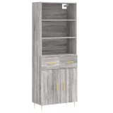 Cumpara ieftin Dulap inalt, gri sonoma, 69,5x34x180 cm, lemn compozit