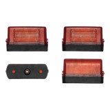 Lampa auto BestAutoVest pentru numar partea Dreapta+Stanga, 75x50x30mm rosu , 2 buc la set Kft Auto, AutoLux