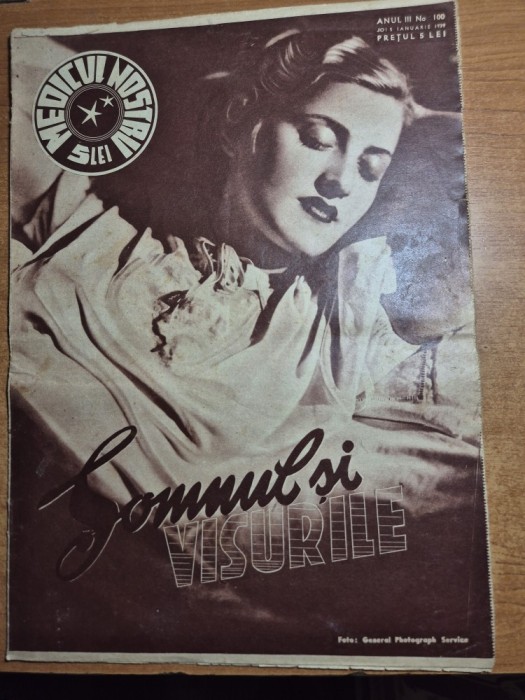 revista medicul nostru 5 ianuarie 1939 - articol - somnul si visele,vacanta copiilor nostri