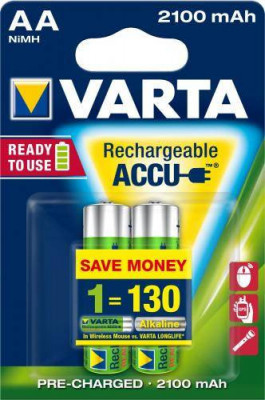 Set acumulatori R6 AA 2100mAh Ready2Use 2buc/blister Varta foto