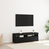 VidaXL Dulap TV cu LED, stejar negru, 120x35x40 cm, lemn prelucrat