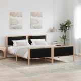 VidaXL Cadru de pat Maro și negru 180 x 200 cm Lemn masiv de pin 3394305