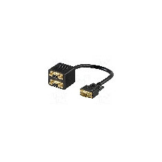 Cablu VGA - VGA, D-Sub 15pin HD soclu x2, D-Sub 15pin HD mufa, 0.1m, negru, Goobay - 93263