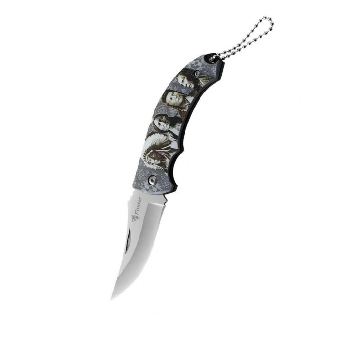 Cutit pliabil tip briceag Foxter, 16 cm, model A, otel inoxidabil, gri
