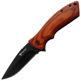 Cutit pliabil camping si vanatoare Foxter, 20 cm, clema de agatare, otel si lemn