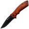 Cutit pliabil camping si vanatoare Foxter, 20 cm, clema de agatare, otel si lemn