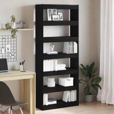vidaXL Bibliotecă cu raft Stejar negru 80 x 30 x 198 cm Lemn compozit