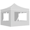Cort de petrecere pliabil cu pereți, alb, 3 x 3 m, aluminiu