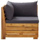Canapea de colț modulară cu perne, 1 buc., lemn masiv de acacia, vidaXL
