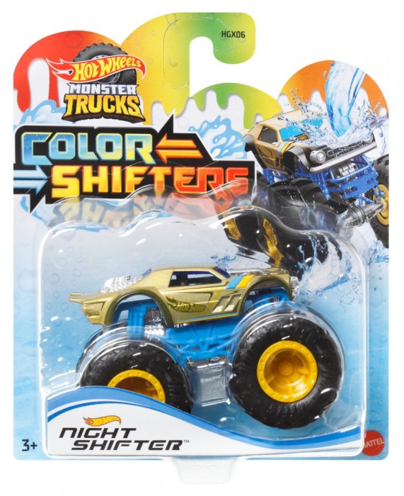 HOT WHEELS MONSTER TRUCK CAMION NIGHT SHIFTER CU CULORI SCHIMBATOARE SCARA 1:64 SuperHeroes ToysZone