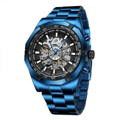 Ceas mecanic automatic Forsining Analog Elegant Luxury Albastru foto