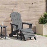 Scaun Adirondack cu suport pentru picioare Gri deschis HDPE