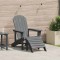 Scaun Adirondack cu suport pentru picioare, gri deschis, din HDPE