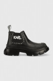 Karl Lagerfeld botine TREKKA MAX femei, culoarea negru, cu platforma, KL43531