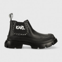 Karl Lagerfeld botine TREKKA MAX femei, culoarea negru, cu platforma, KL43531