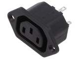 Conector Alimentare AC Soclu Mamă C13 6.3mm
