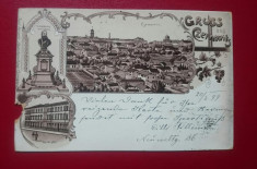 Salutari din Cernauti litho 1899 / cu defect foto