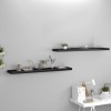VidaXL Rafturi de perete suspendate 2 buc., negru 120x23,5x3,8 cm, MDF 323842