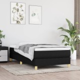vidaXL Cadru de pat box spring, negru, 90x200 cm, textil