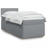 VidaXL Pat box spring cu saltea, gri deschis, 90x190 cm, textil 3286528