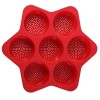 Forme de Silicon pentru Copt, Cyrax, 7 Forme Rotiunde, pentru Burgeri si Prajituri, 38.5 x 4 cm, Rosu